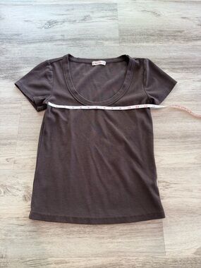 Marine Layer Classic Scoop Neck Women's Top in Dark Brown